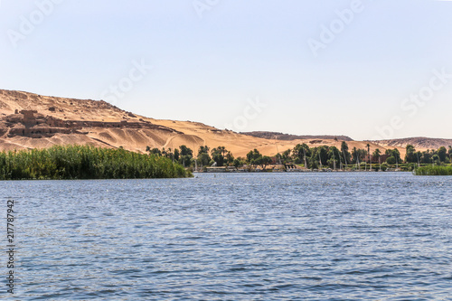 The Nile river. View of Aswan, Egypt.