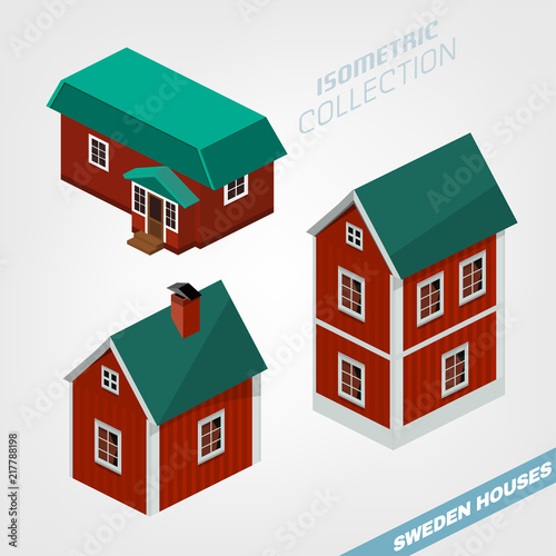 3D Isometric Houses