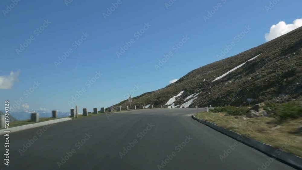 Time lapse of driving on Grossglockner Hochalpenstrasse (High Alpine Road) from around the 2000m to the 2500m elevation in Salzburgland, Austria.