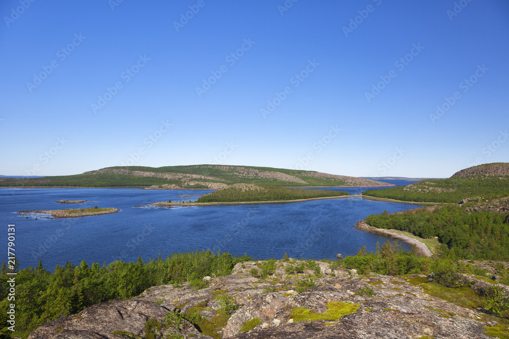 Kuzova Island archipelago in the White Sea, view from the top of the island German Kuzov Kuzova Island archipelago in the White Sea, view from the top of the island German Kuzov
