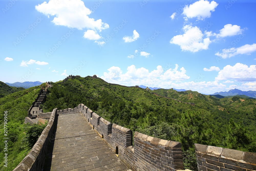 The old Great Wall, in the blue sky background