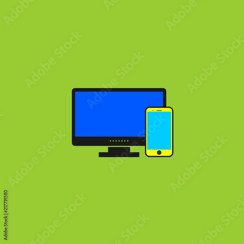 Electronics tv mobile vector icon