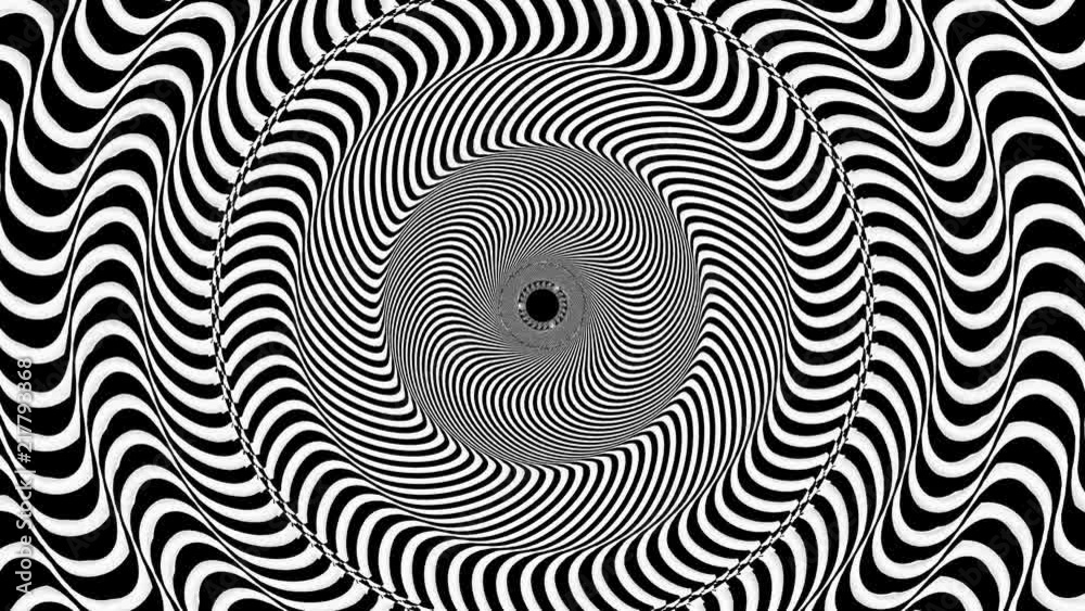 Vidéo Stock Rotating black and white hypnotic circle with a change of ...
