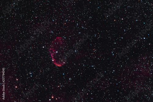The Crescent Nebula in the constellation Cygnus as seen from Stockach in Germany.