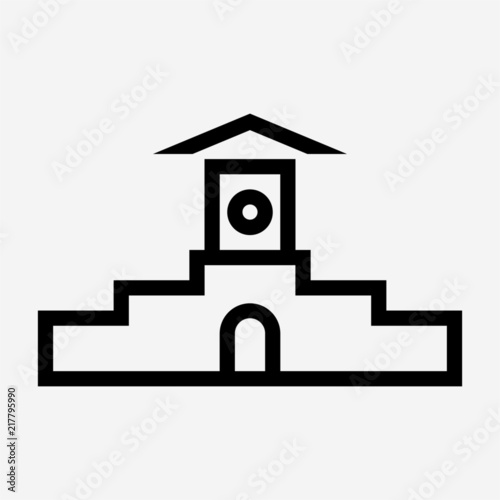 Outline Ben Thanh market in Vietnam Hochiminh pixel perfect vector icon