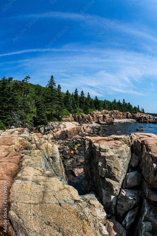 Acadia coastline in Maine