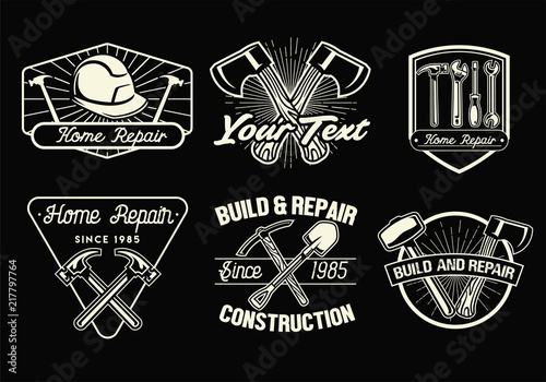 work tools badge set