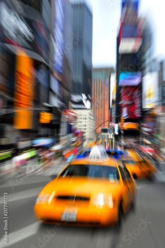 Yellow taxi cabs in Manhattan New York City