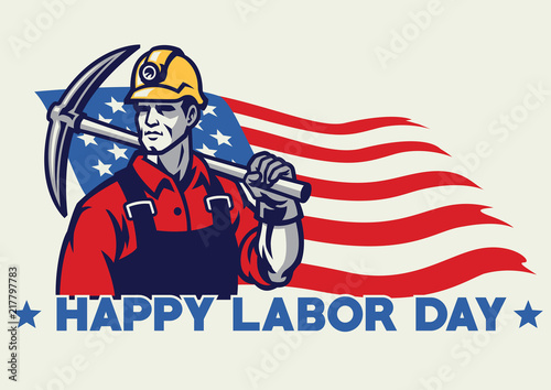 worker american labor day design