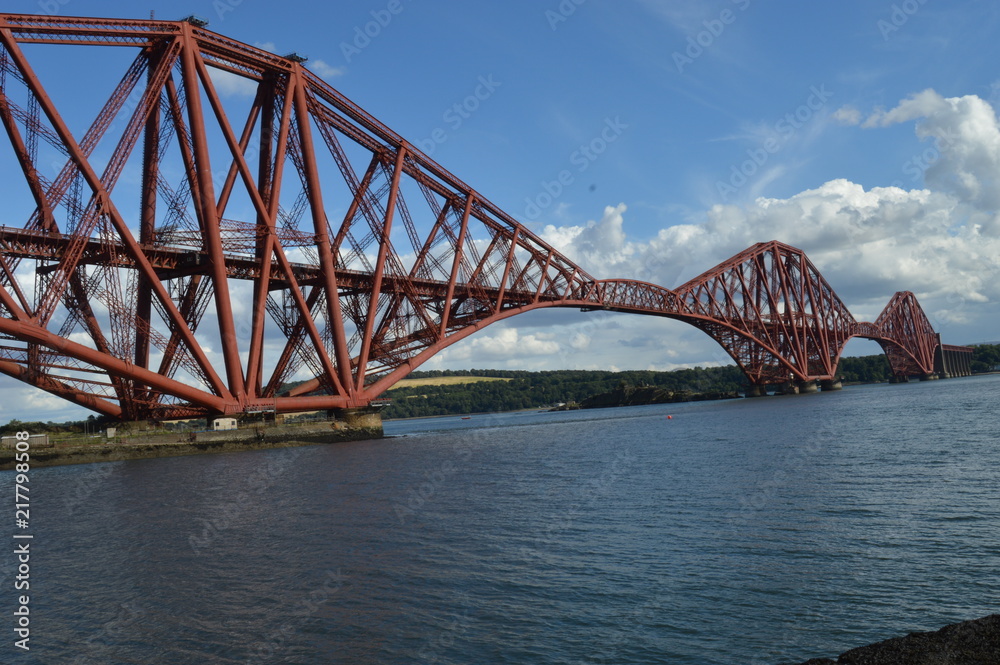The Forth Rail Bridge over the Firth of Forth connecting Edinburgh to Fife, photogrpahed from North Queensferry, Fife The Forth Rail Bridge over the Firth of Forth connecting Edinburgh to Fife, photogrpahed from North Queensferry, Fife