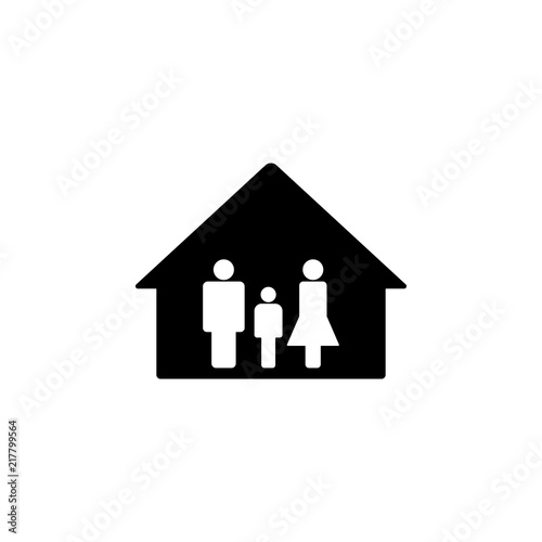 family at home icon. Element of human rights icon. Premium quality graphic design icon. Signs and symbols collection icon for websites, web design, mobile app