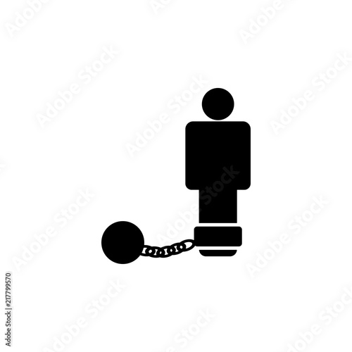 shackles on man icon. Element of human rights icon. Premium quality graphic design icon. Signs and symbols collection icon for websites, web design, mobile app
