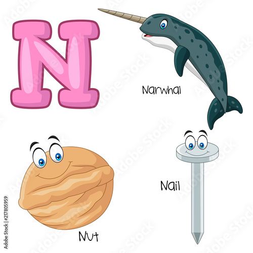 Illustration of N alphabet