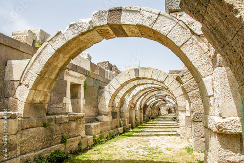 Izmir, Turkey, 20 May 2008: Inherited from the past, Izmir Agora (Smyrna Agora Ancient City)