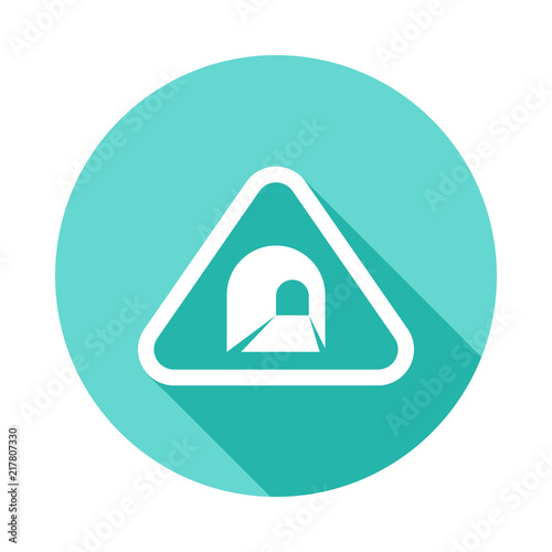 tunel sign icon in Flat long shadow style