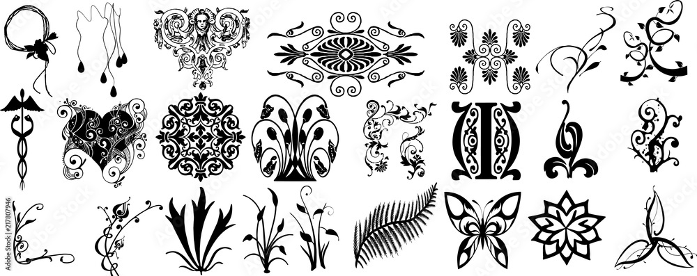 植物のつるのシルエット Stock ベクター Adobe Stock