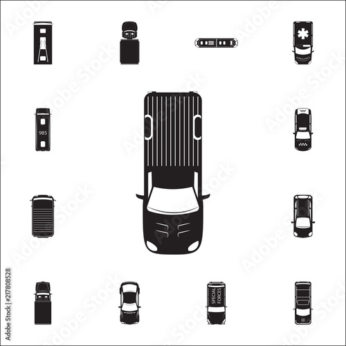 pickup icon. Detailed set of Transport view from above icons. Premium quality graphic design sign. One of the collection icons for websites, web design, mobile app
