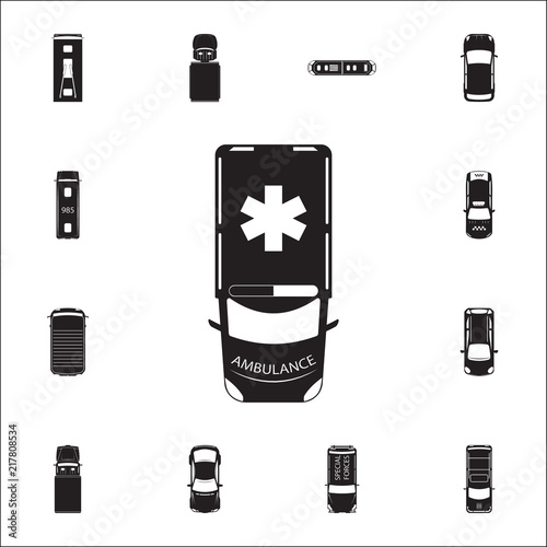 Ambulance icon. Detailed set of Transport view from above icons. Premium quality graphic design sign. One of the collection icons for websites, web design, mobile app