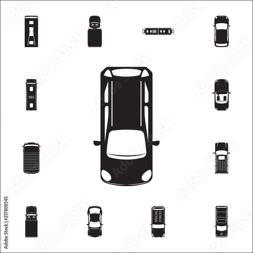 hatchback icon. Detailed set of Transport view from above icons. Premium quality graphic design sign. One of the collection icons for websites, web design, mobile app