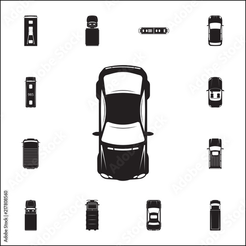 sport car icon. Detailed set of Transport view from above icons. Premium quality graphic design sign. One of the collection icons for websites, web design, mobile app