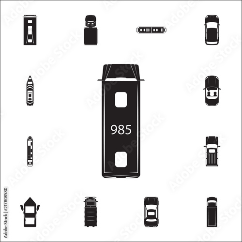 school bus icon. Detailed set of Transport view from above icons. Premium quality graphic design sign. One of the collection icons for websites, web design, mobile app