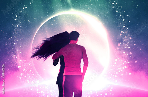 Couple in love,3d illustration conceptual background photo