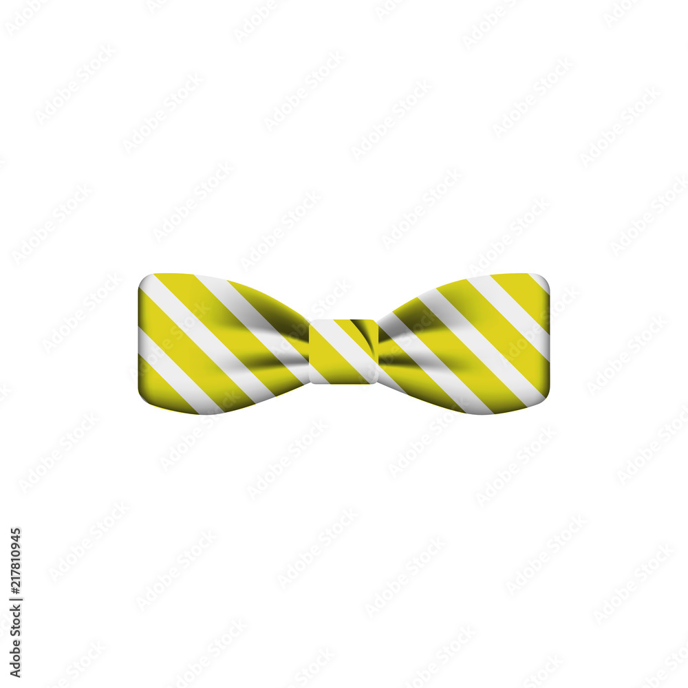 Fototapeta premium yellow striped colored bow tie icon. Element of bow tie illustration. Premium quality graphic design icon. Signs and symbols collection icon for websites, web design, mobile app