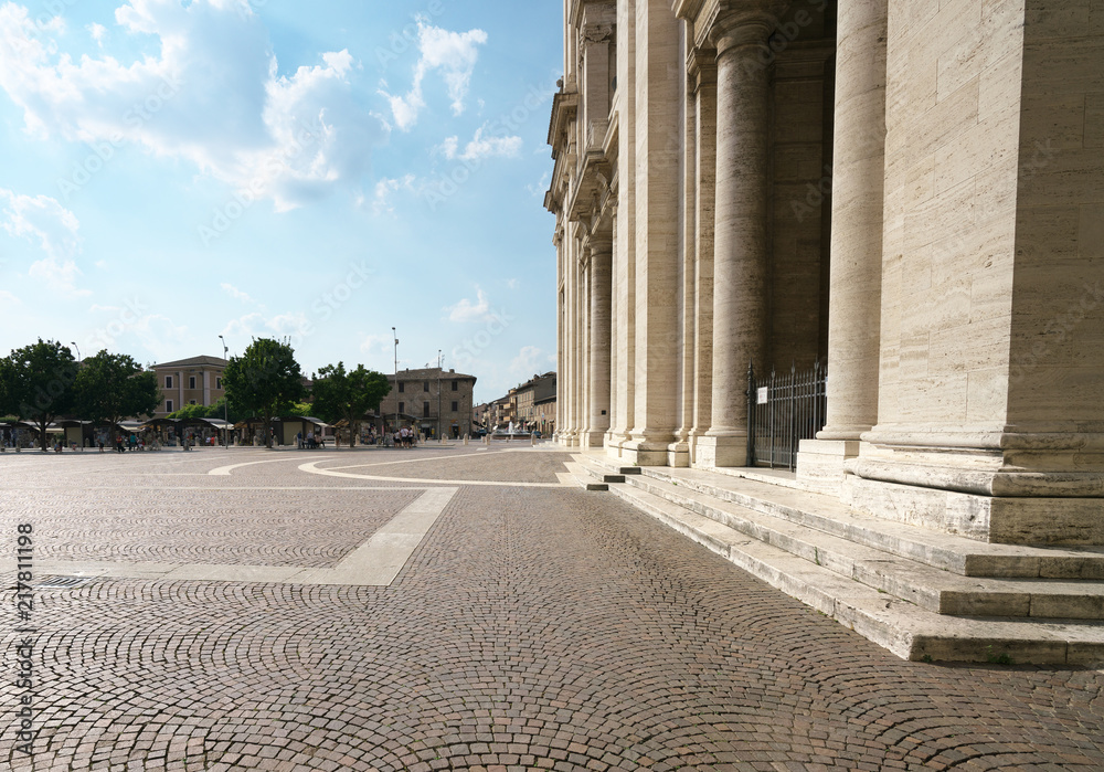 Obraz premium Assisi,Italy-July 28, 2018: The Basilica of Santa Maria degli Angeli 