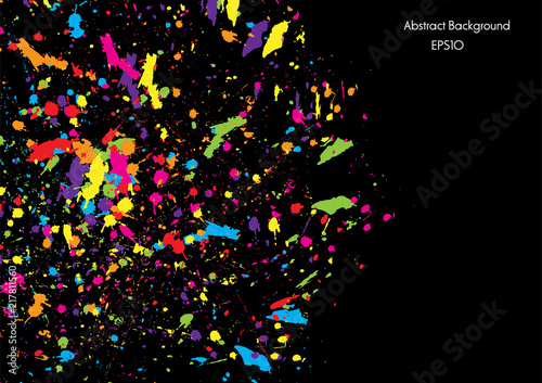 abstract splatter color on black color  background. illustration vector design