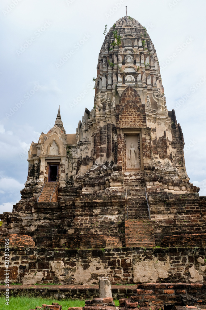 A ruined of buddhism temple in Ayutthaya Kingdom Thailand or Wat Ratchaburana