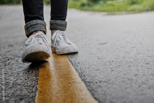 women walking on street in the morning © sopradit