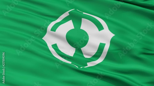 Matsudo close up flag, Chiba prefecture, realistic animation seamless loop - 10 seconds long photo