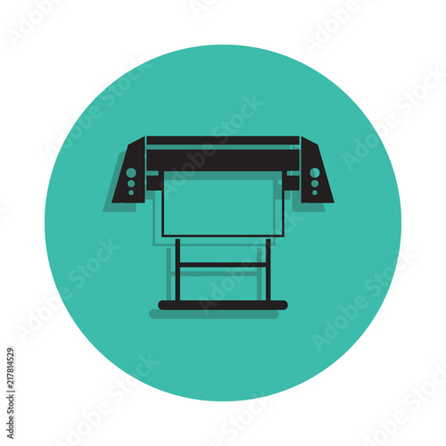 large printer icon. Element of printing house for mobile concept and web apps icon. Thin line icon with shadow in badge for website design and development, app development