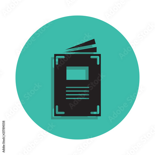 printed examples icon. Element of printing house for mobile concept and web apps icon. Thin line icon with shadow in badge for website design and development, app development