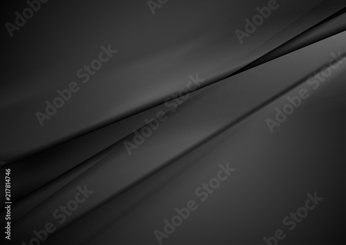 Black smooth stripes abstract minimal background
