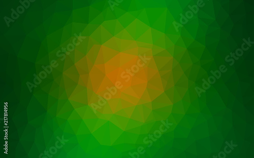 Dark Green, Yellow vector low poly layout.