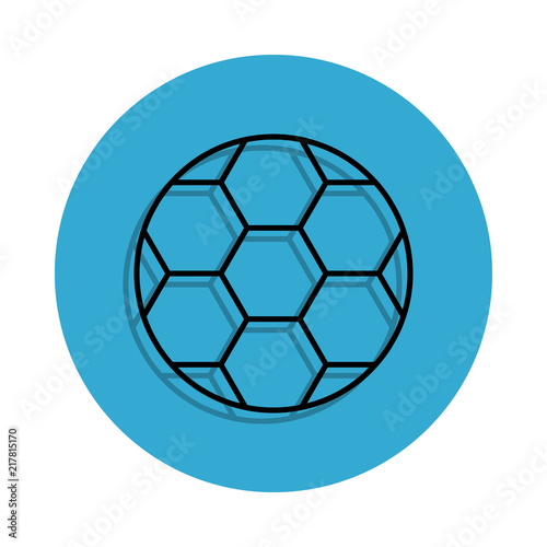 soccer ball icon. Element of school for mobile concept and web apps icon. Thin line icon with shadow in badge for website design and development, app development