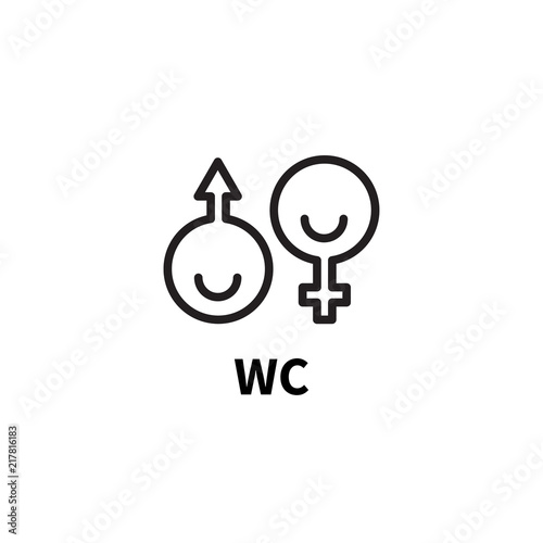Sign wc, toilet