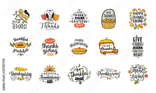 Happy Thanksgiving day typography.