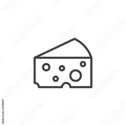 Piece of cheese outline icon. linear style sign for mobile concept and web design. Cheese simple line vector icon. Symbol, logo illustration. Pixel perfect vector graphics