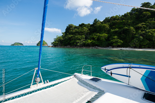 Sea series: SUP board on catamaran yacht © bhakpong