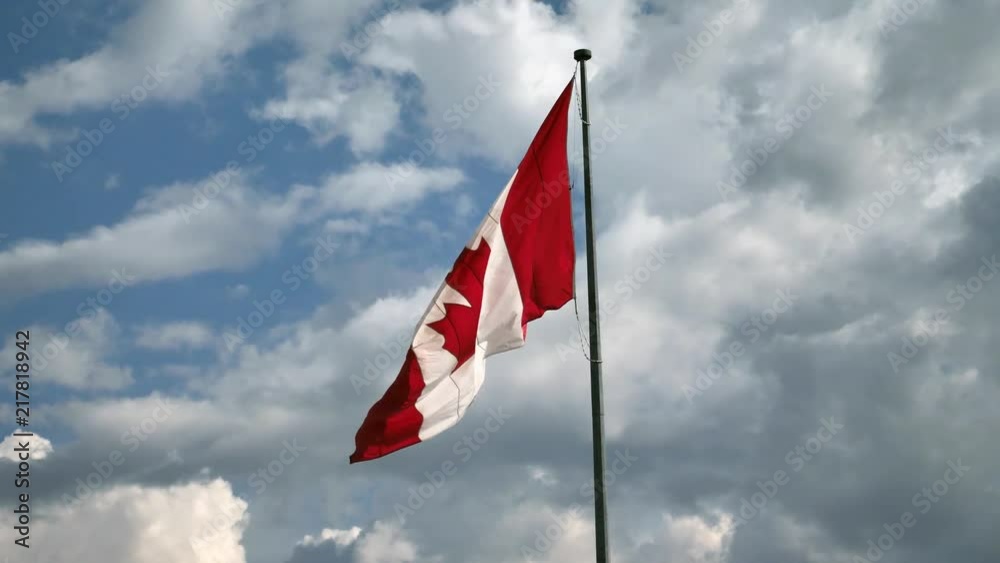 Canadian flag floating in slow motion Canadian flag floating in slow motion