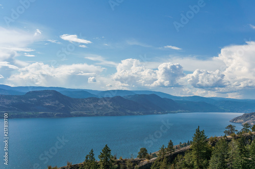Fototapeta Naklejka Na Ścianę i Meble -  Okanagan lake at summer day with clouds on the sky.