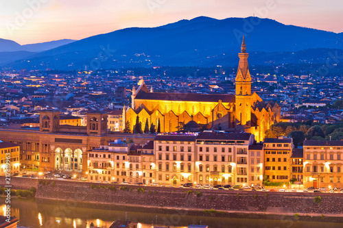 Florence cityscape panoramic evening view