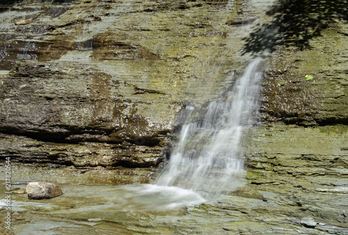 Small waterfall at low water in mid summer at Wintergreen Gorge