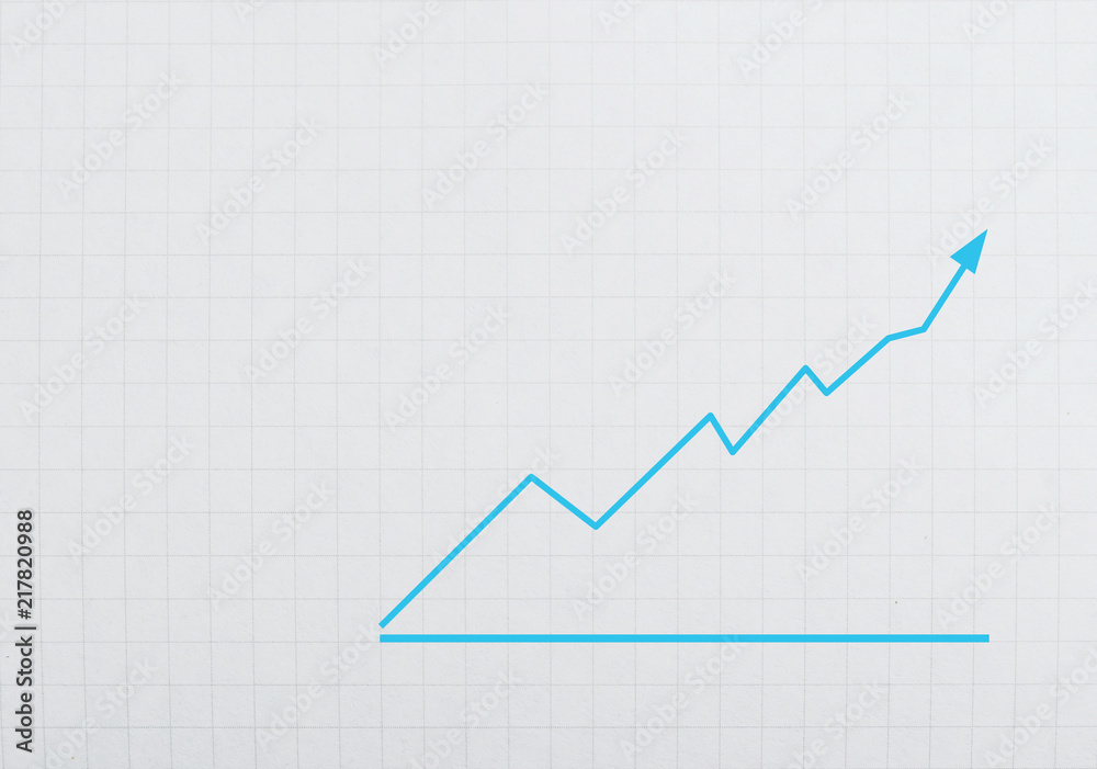 Graph book wall background, Foreground is statistics Indicates the positive direction . Empty with copy space for text. Graph book wall background, Foreground is statistics Indicates the positive direction . Empty with copy space for text.