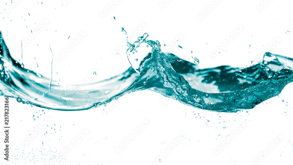 Water smooth wave in a wave isolated on white background Water smooth wave in a wave isolated on white background