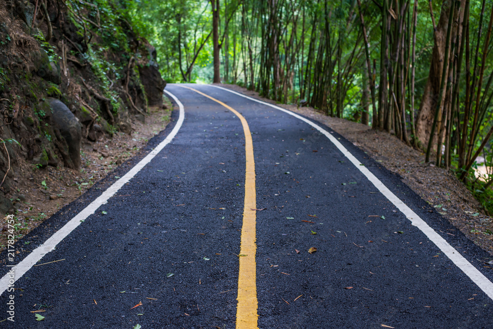 Asphalt road pavement at national park Chiang mai in Thailand Asphalt road pavement at national park Chiang mai in Thailand