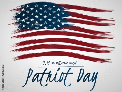 Illustration for Patriot Day.  Illustration with U.S. flag.