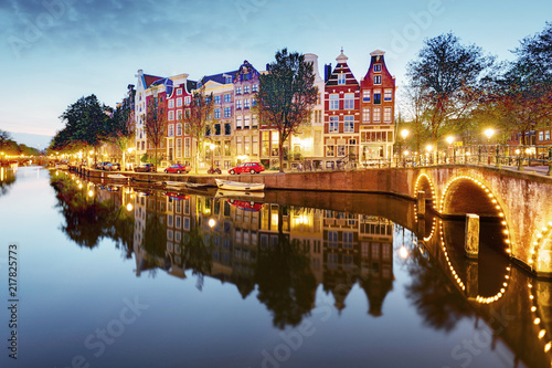 Amsterdam in Netherlands at night